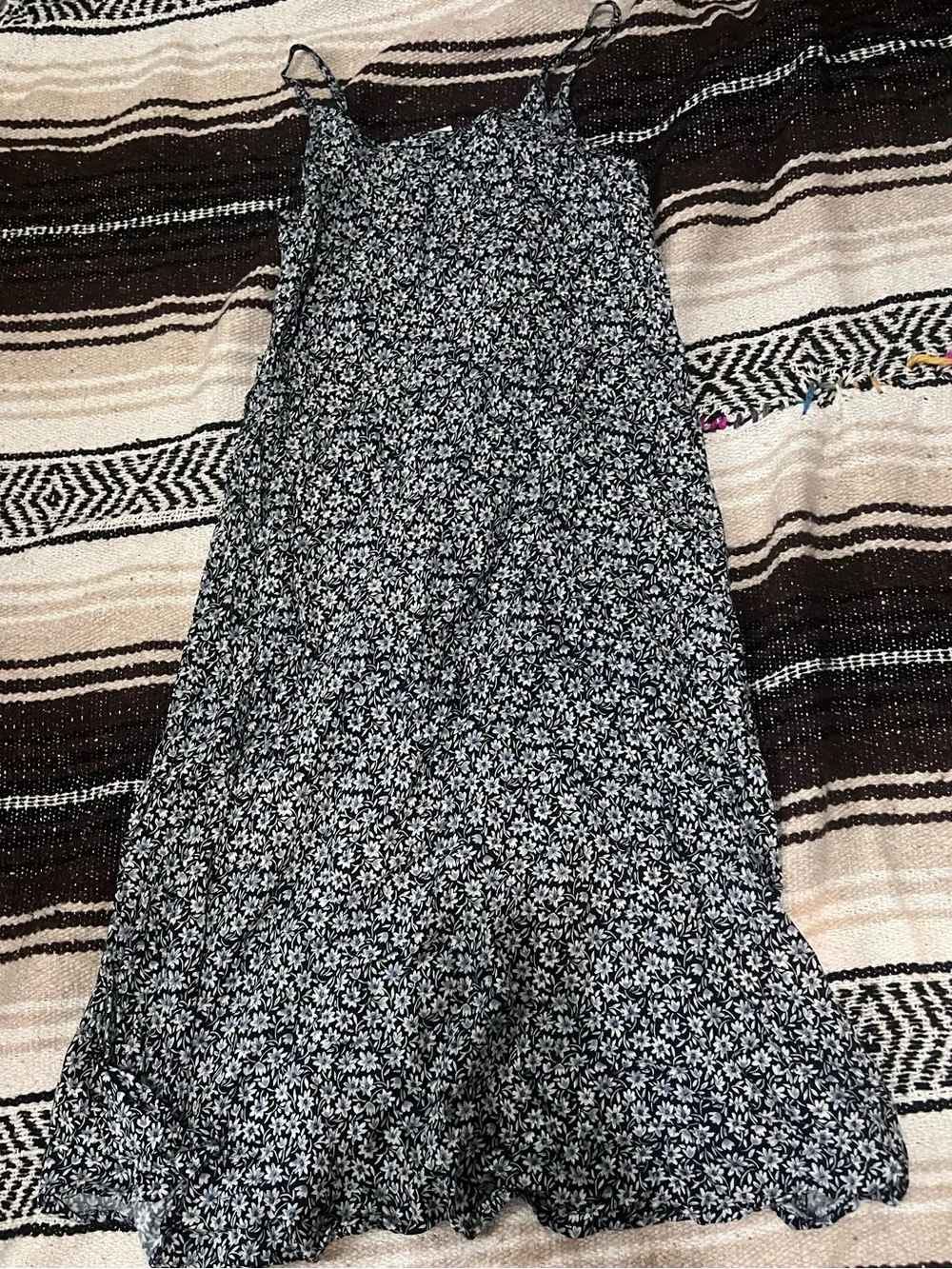 Girls' Black Floral A-Line Sundress